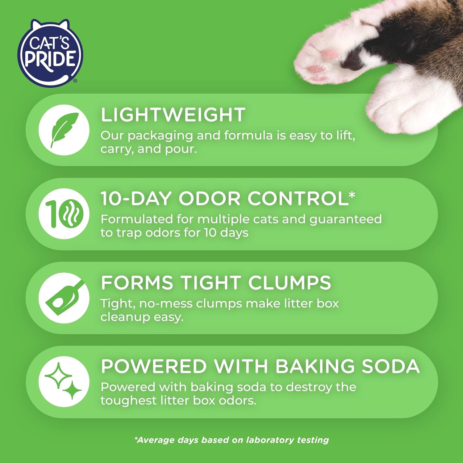 Cat's Pride Premium Lightweight Clumping Litter: Pure & Fresh - Up to 10 Days of Powerful Odor Control - Multi-Cat, Scented, 10 Pounds (Pack of 2) - Image 3