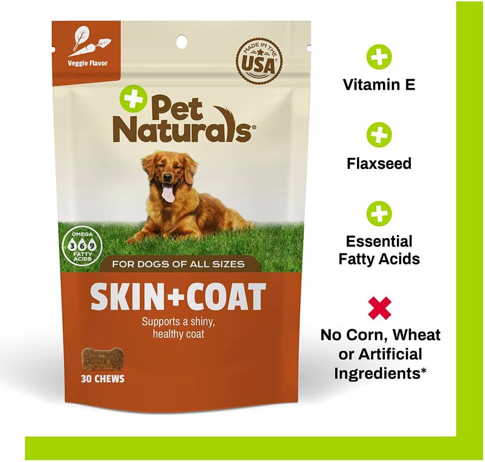 Pet Naturals Skin and Coat for Dogs with Dry, Itchy and Irritated Skin, 30 Chews - Salmon Oil, Vitamin E and Flax Oil - No Corn or Wheat - Vet Recommended - Image 4