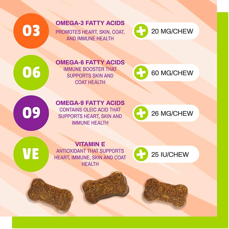 Pet Naturals Skin and Coat for Dogs with Dry, Itchy and Irritated Skin, 30 Chews - Salmon Oil, Vitamin E and Flax Oil - No Corn or Wheat - Vet Recommended - Image 6