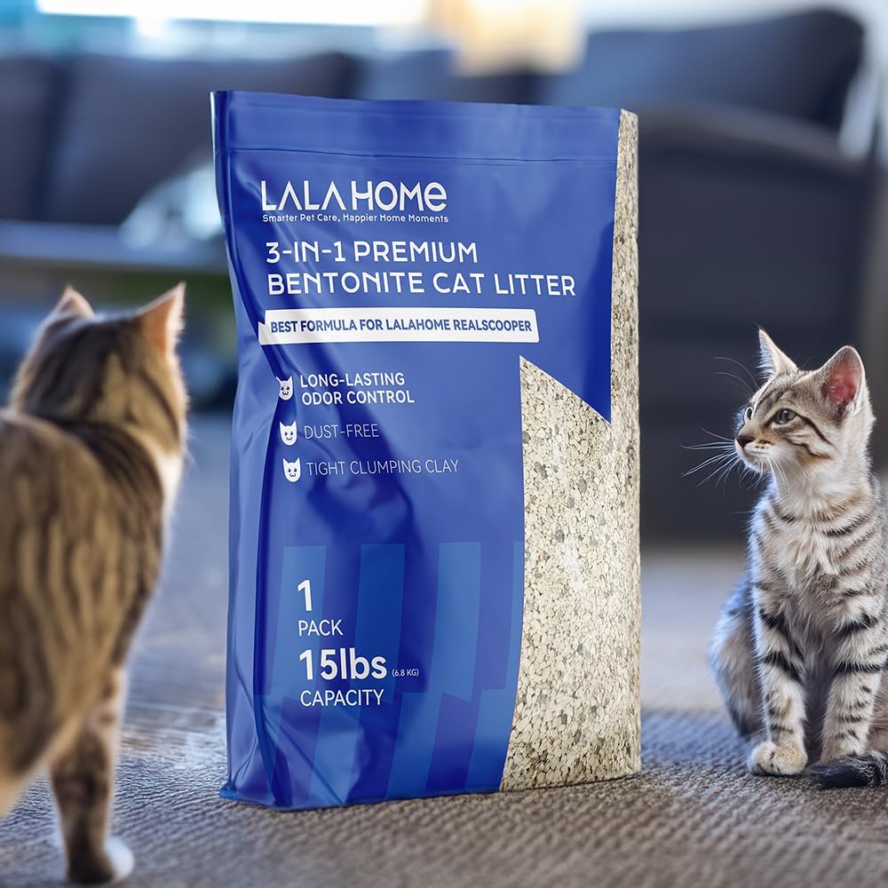 Clumping Cat Litter, Premium Bentonite Cat Litter Sodium-Based, Dust-Free, Strong Durability, Odor Control, Natural Mineral Formula Cat Litter for RealScooper - 15 lb. Box - Image 8