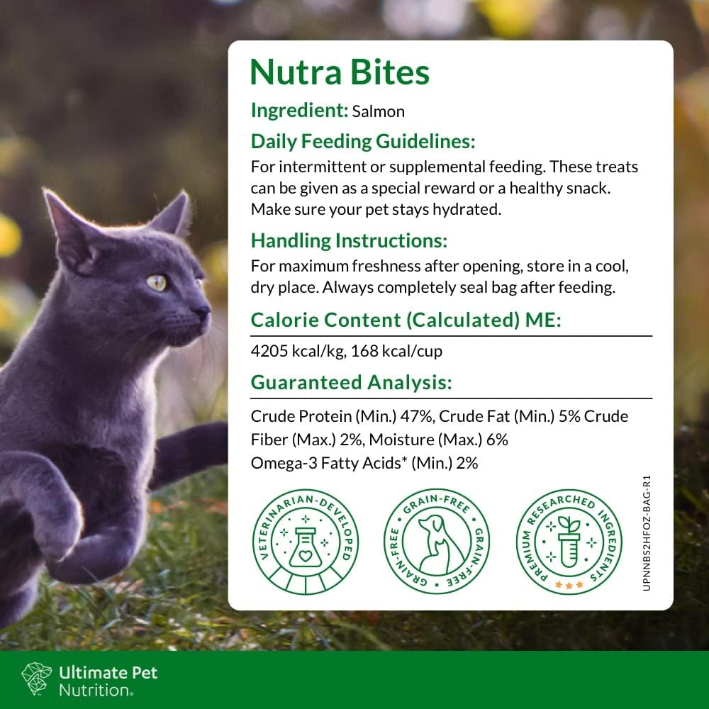 ULTIMATE PET NUTRITION Nutra Bites for Cats, Freeze Dried Raw Treats, Single Ingredient, Grain Free, Salmon, 2.5 Ounce - Image 4