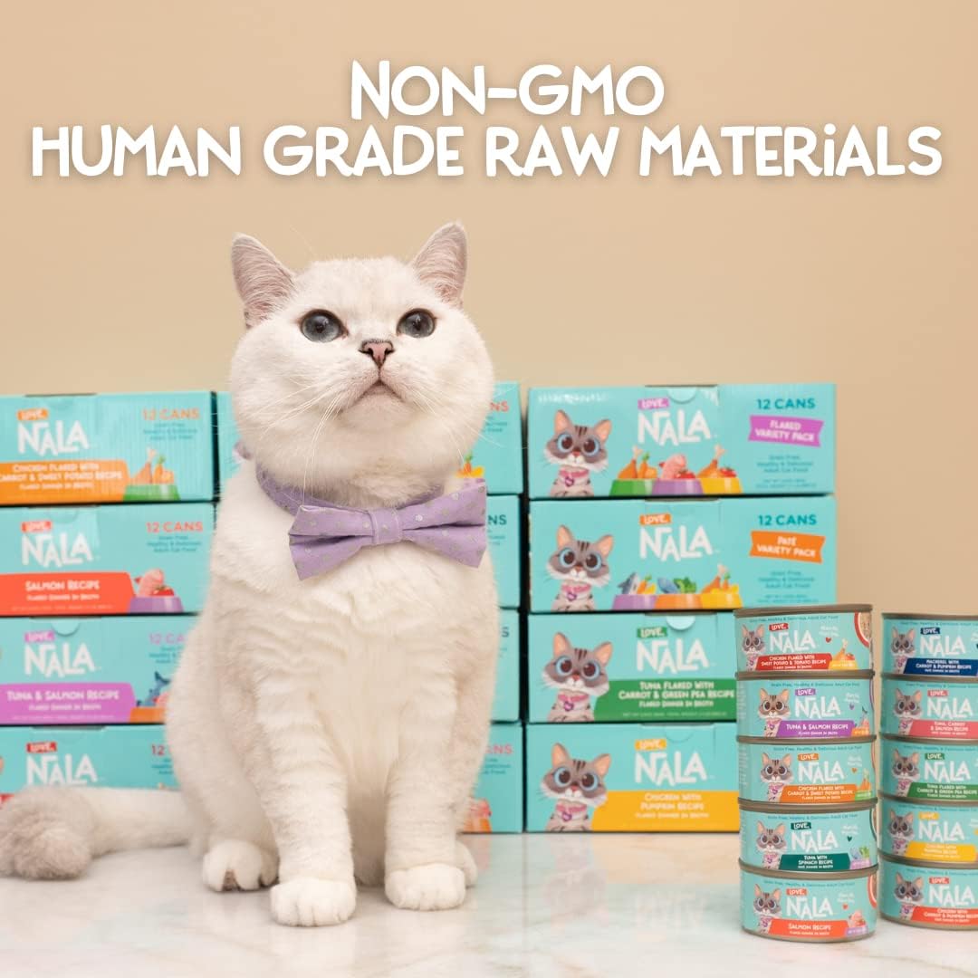 LOVE, NALA - Natural Adult Cat Wet Food - Pate Variety Pack - Tuna, Chicken, Mackerel - Grain Free, Non-GMO, Fiber Blend, Minerals, Vitamins - 12 Pack 2.1 lbs. - Image 6