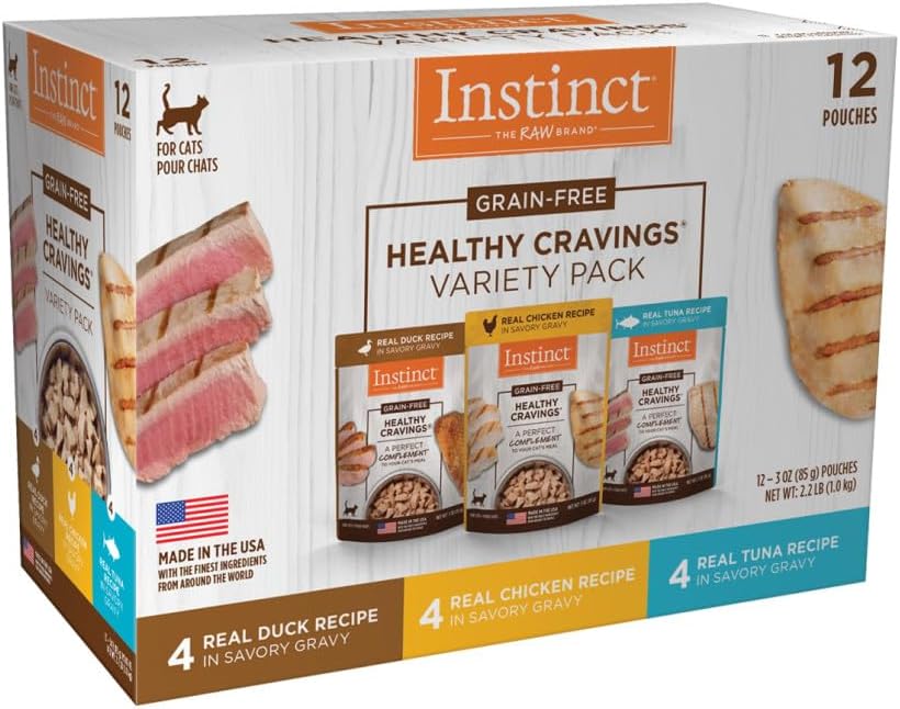 Instinct Healthy Cravings Natural Wet Cat Food Topper, Grain Free Recipe - Variety Pack, 3 oz. Pouches (Pack of 12) - Image 2