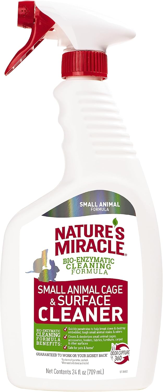 Nature's Miracle Small Animal Cage and Surface Cleaner, Bio-Enzymatic Cleaning Formula, Destroy Tough Stains and Odors, 24 Ounces - Image 2