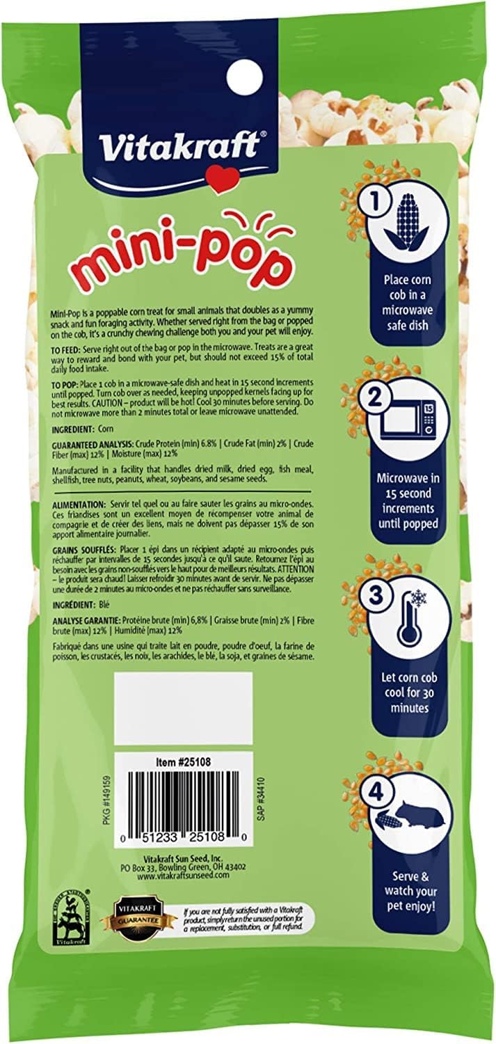 Vitakraft Mini Pops Treat for Small Animals - 100% Real Corn Cob - Supports Healthy Teeth - 6 oz - Image 3
