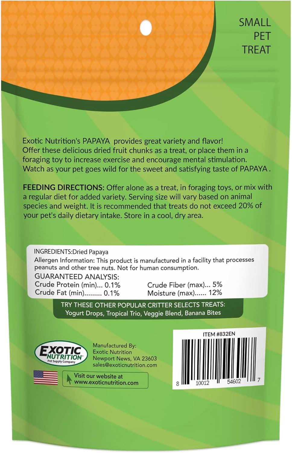 Papaya Treat 1/2 LB - Healthy Natural Dried Fruit Treat - Rabbit, Guinea Pig, Hamster, Gerbil, Rat, Parrot, Sugar Glider, Squirrel, Birds & Small Pets - Image 10