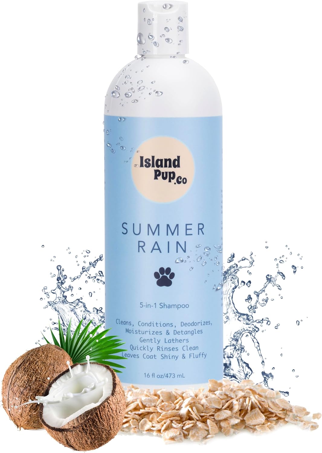 Islandpup 5-in-1 Organic Dog Shampoo and Conditioner | Hydrating, Deodorizing & Detangle | Natural Dog Shampoo Made with Oatmeal & Coconut| Locks Moisture in The Skin for Lasting Hydration | 16 FL OZ - Image 2