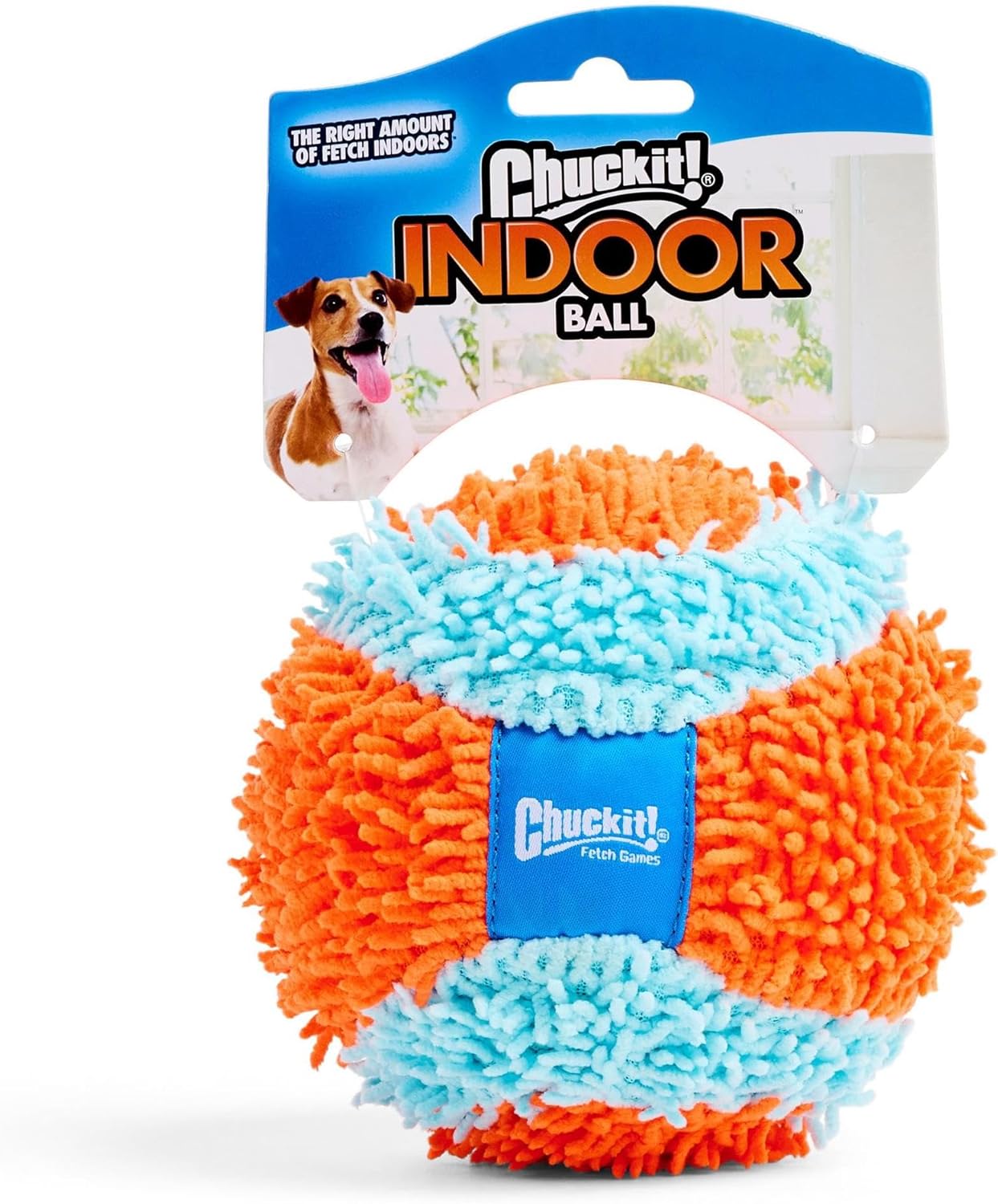 Chuckit! Indoor Fetch Ball Dog Toy for Dogs - Interactive Dog Toys for Boredom, 4.75 Inch, Orange and Blue - Image 4