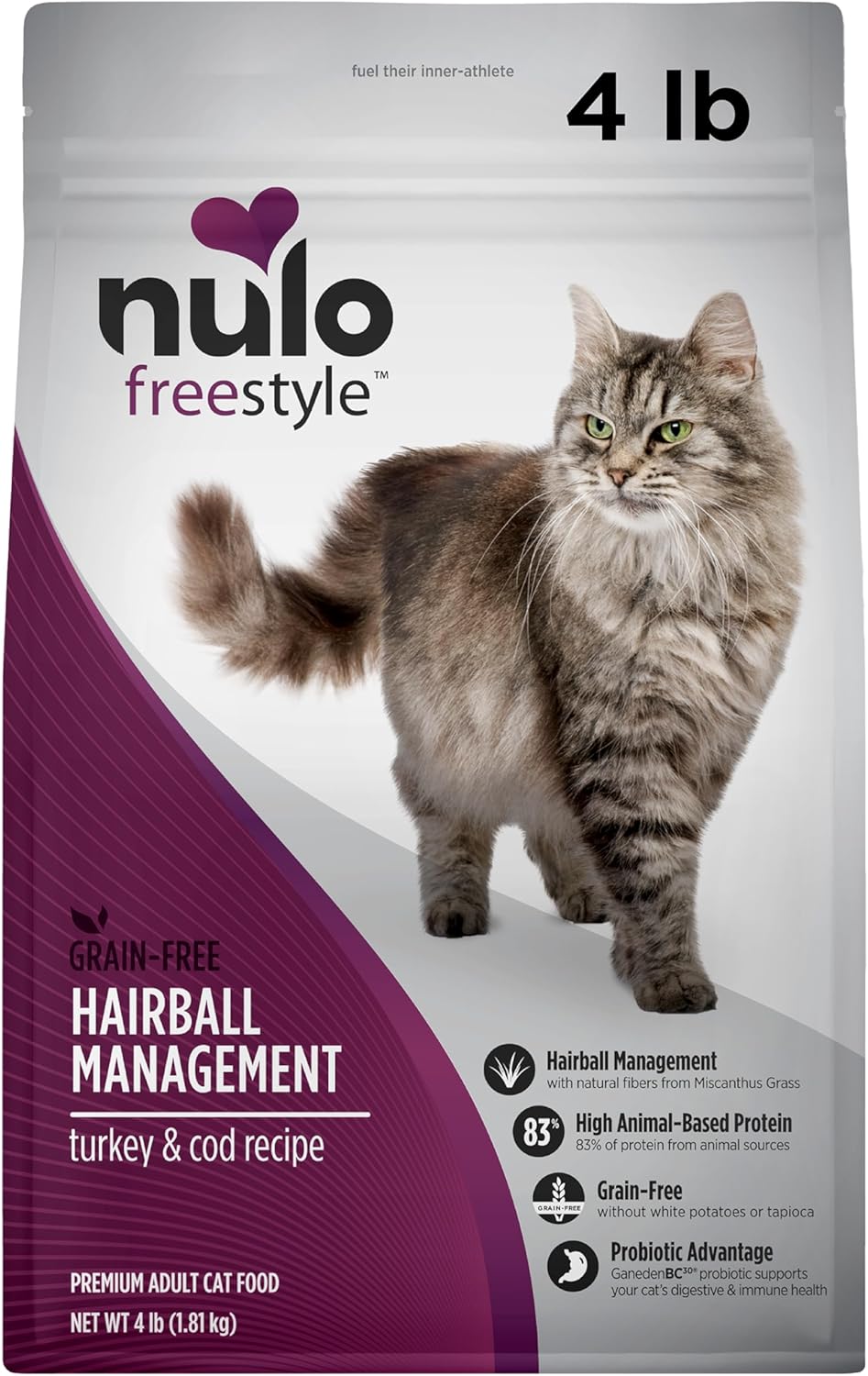 Nulo Freestyle Cat Food, For Hairball Management, Premium Grain-Free Dry Small Bite Kibble, All Natural Animal Protein Recipe with BC30 Probiotic for Digestive Health Support - Image 2