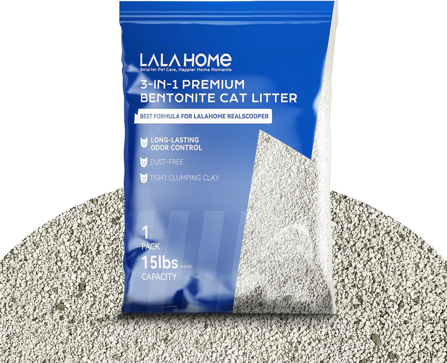 Clumping Cat Litter, Premium Bentonite Cat Litter Sodium-Based, Dust-Free, Strong Durability, Odor Control, Natural Mineral Formula Cat Litter for RealScooper - 15 lb. Box - Image 2