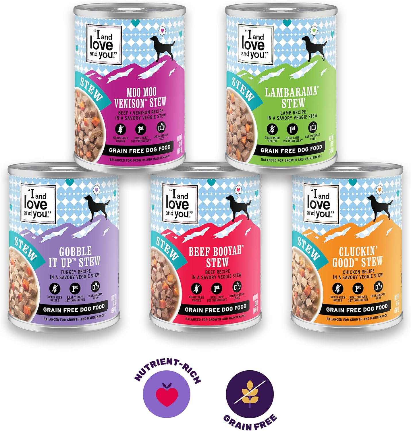 I AND LOVE AND YOU Wet Dog Food - Double Dog Deer Moo Variety Pack - Beef + Venison, Grain Free, Filler Free 13oz can, 6pk - Image 7