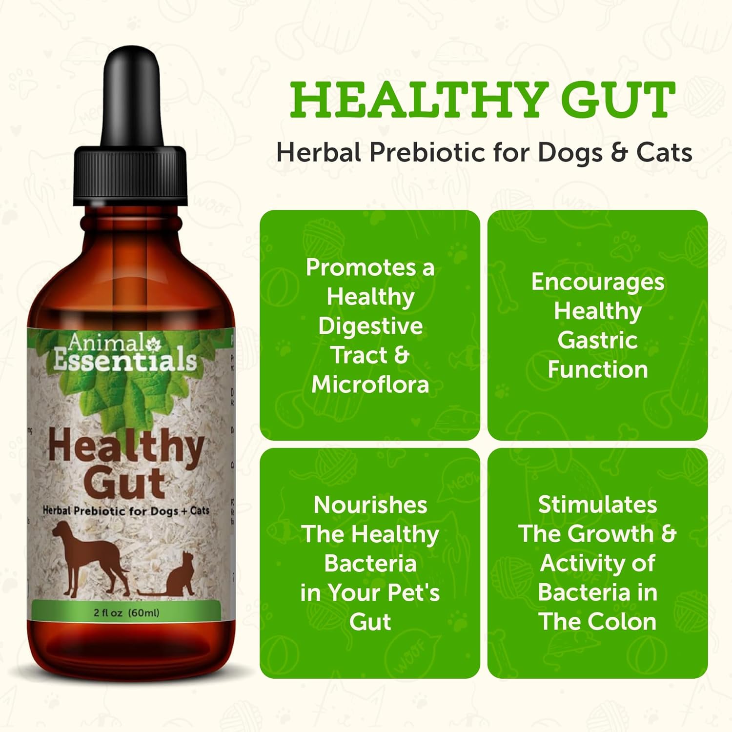 Animal Essentials Healthy Gut - Herbal Prebiotic for Dogs & Cats, Gut Health Blend, Herbal Formula, Organic Human Grade Herbs, Veterinarian Recommended, Liquid Tonic - 2 Fl Oz - Image 3