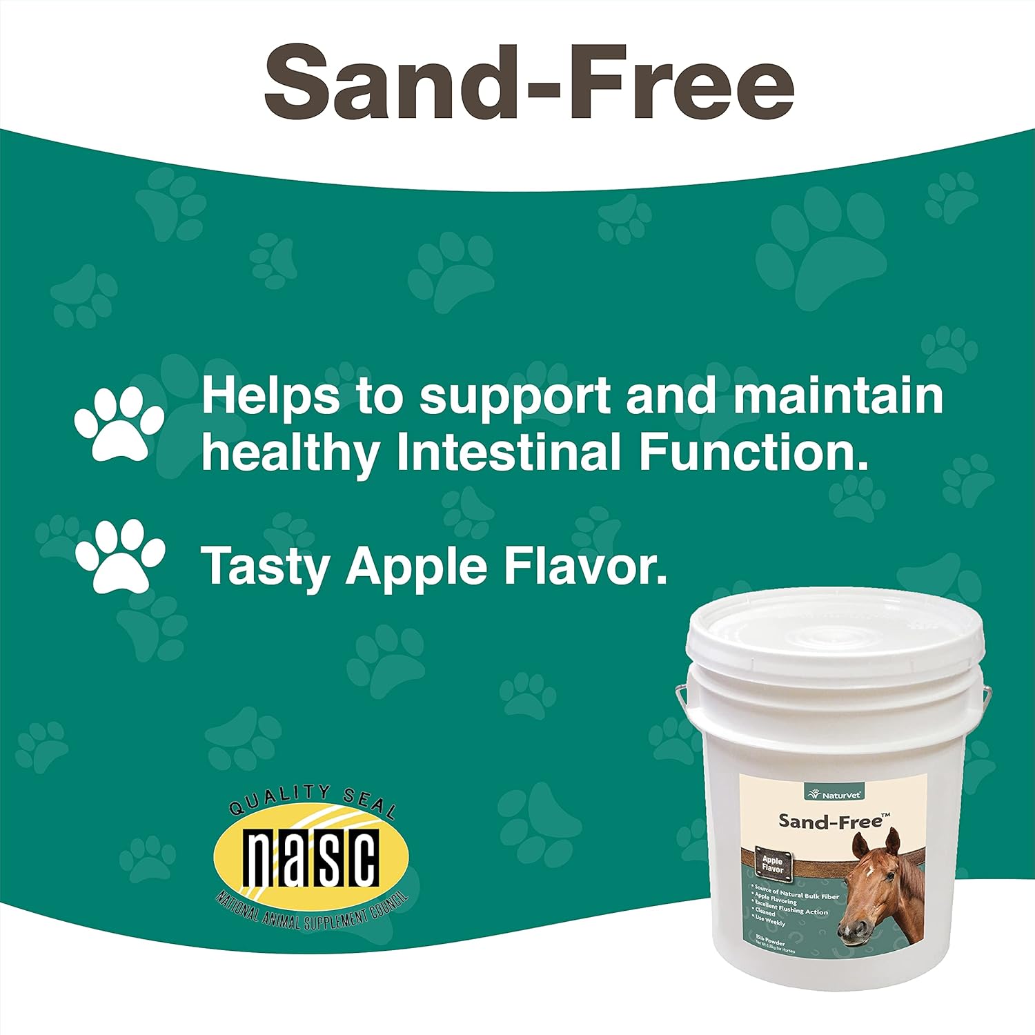 NaturVet Sand Free Horse Powder Supplement – Supports Healthy Intestinal Function, Sand Removal from Ventral Colon – Includes Psyllium Husk, Apple Flavoring – 15 lbs. - Image 5