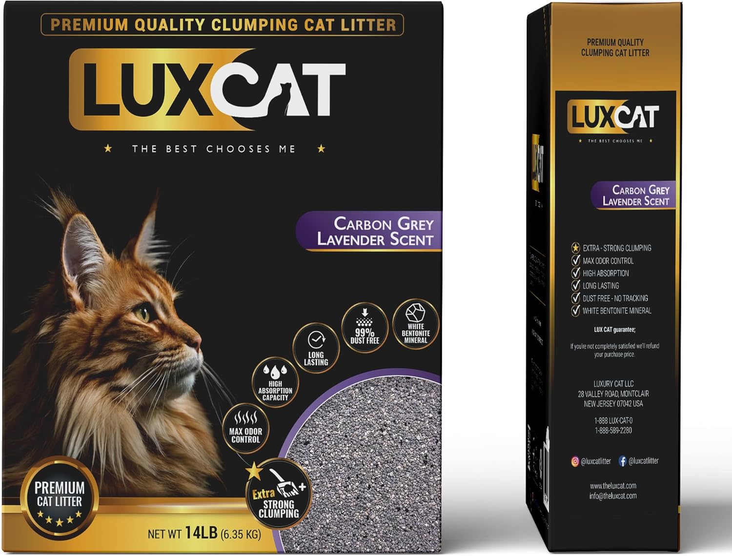 Carbon Grey Lavender Scent Premium Clumping Bentonite Cat Litter, 14 lb,Natural Ingredients - Image 3